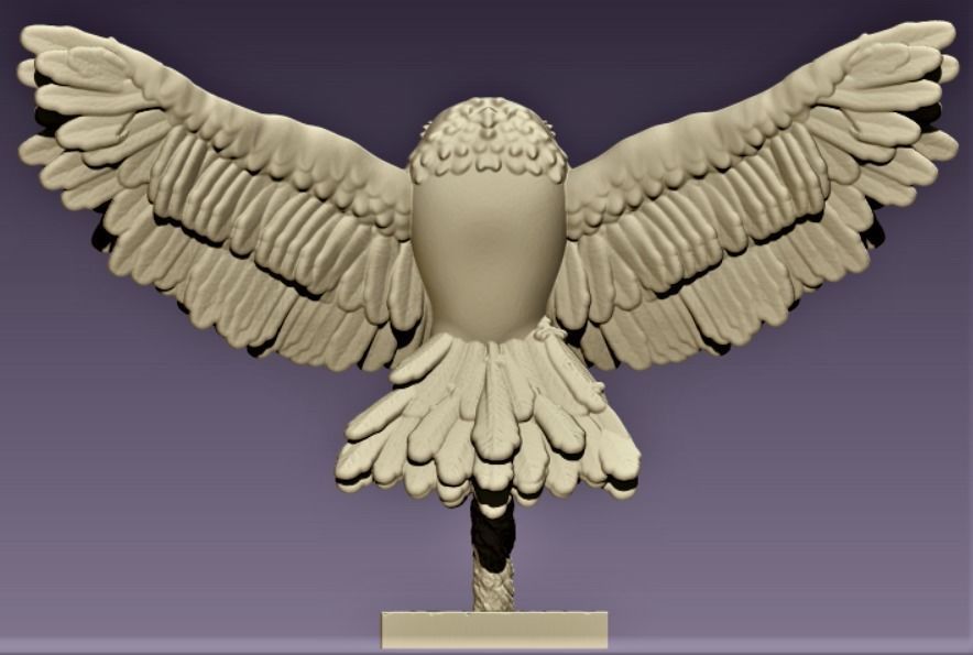 Owl  figurine  3D print model_3