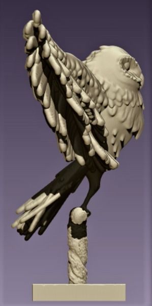 Owl  figurine  3D print model_4