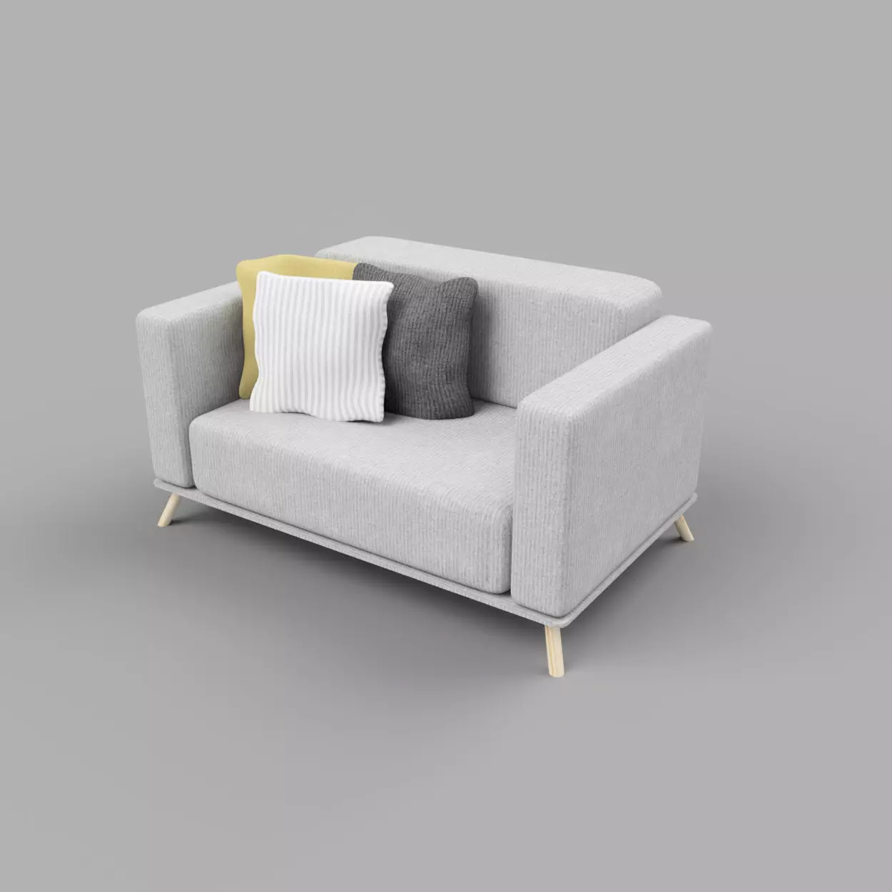 Wide modern single-seat sofa 3D model