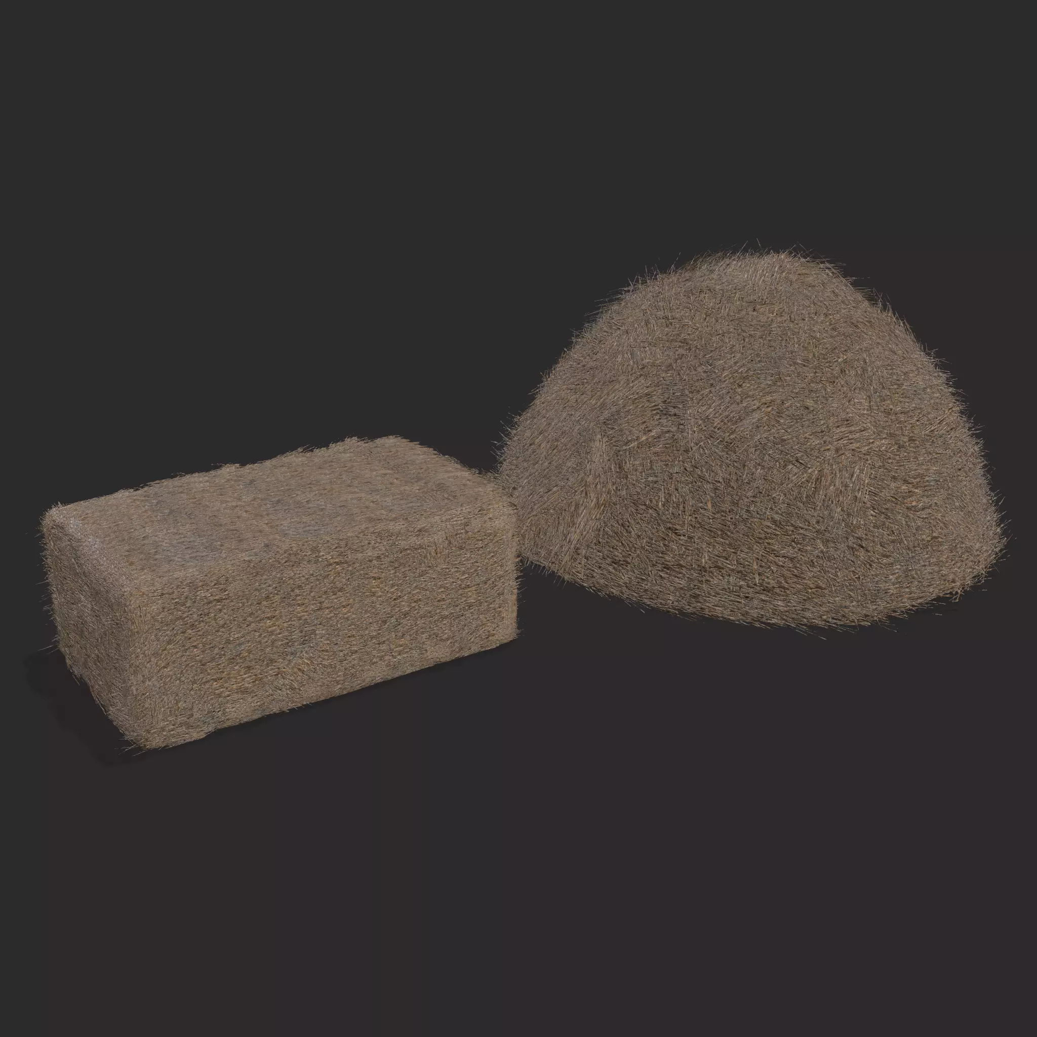 Hay Bales Low-poly 3D model_0