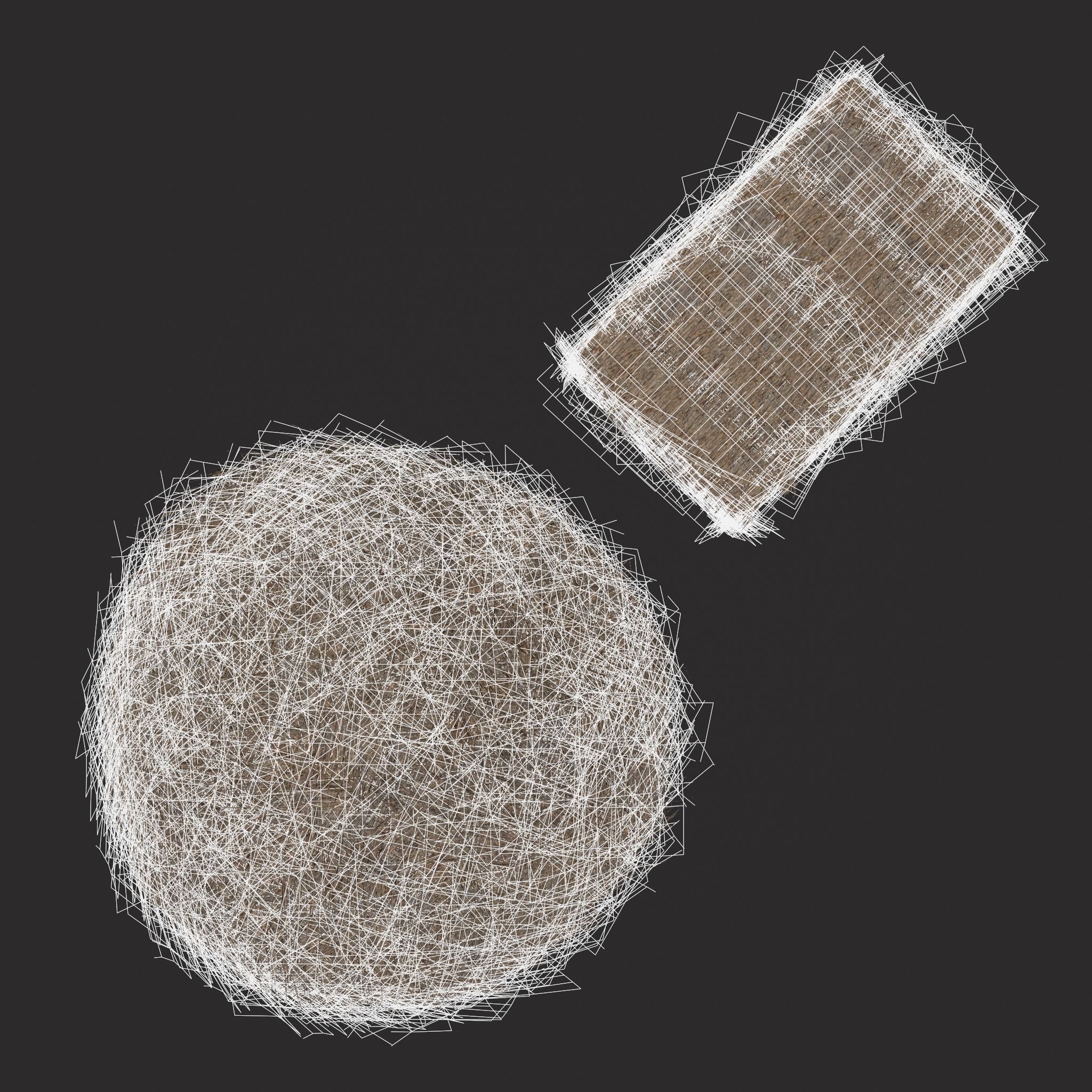 Hay Bales Low-poly 3D model_8