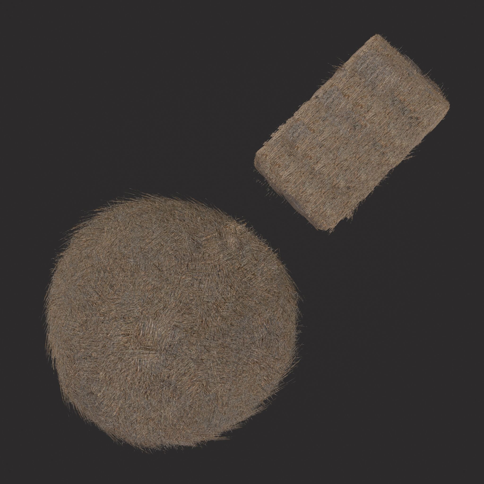 Hay Bales Low-poly 3D model_7
