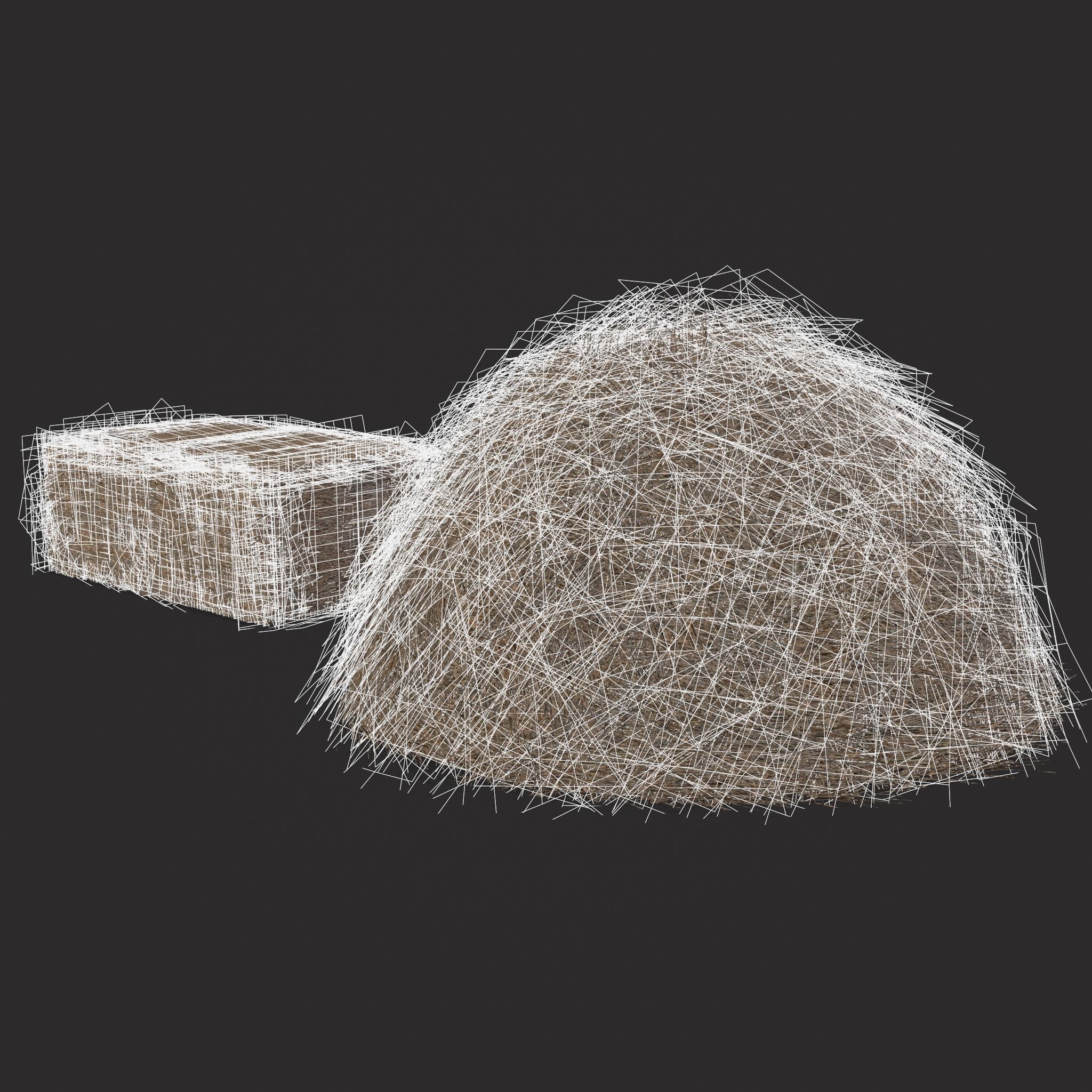 Hay Bales Low-poly 3D model_4