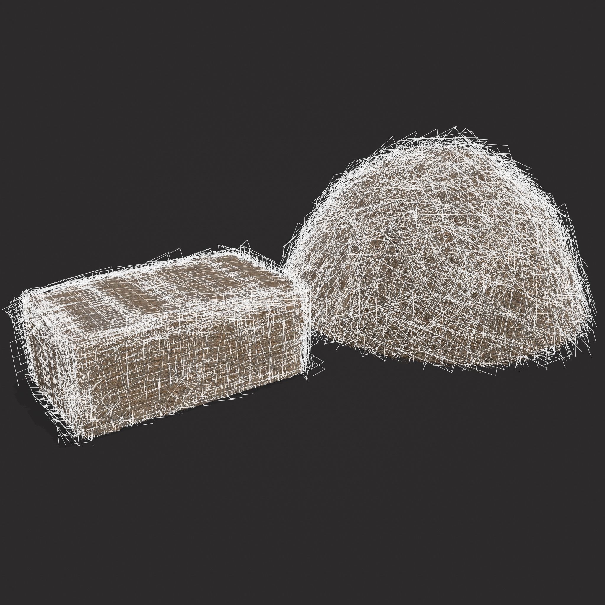 Hay Bales Low-poly 3D model_2