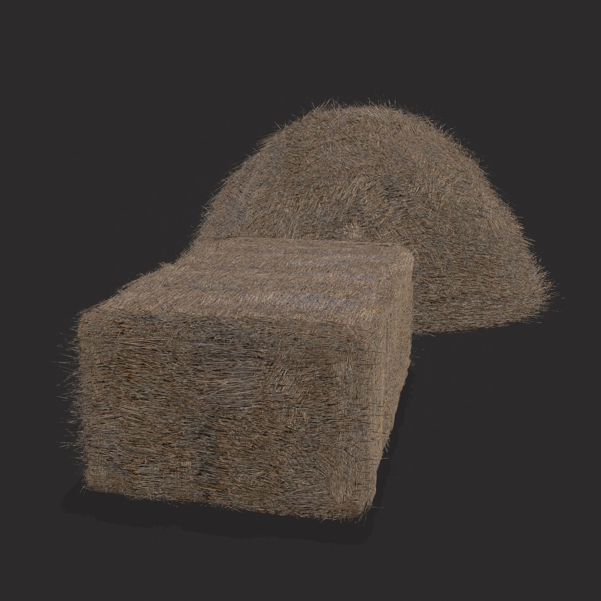 Hay Bales Low-poly 3D model_9