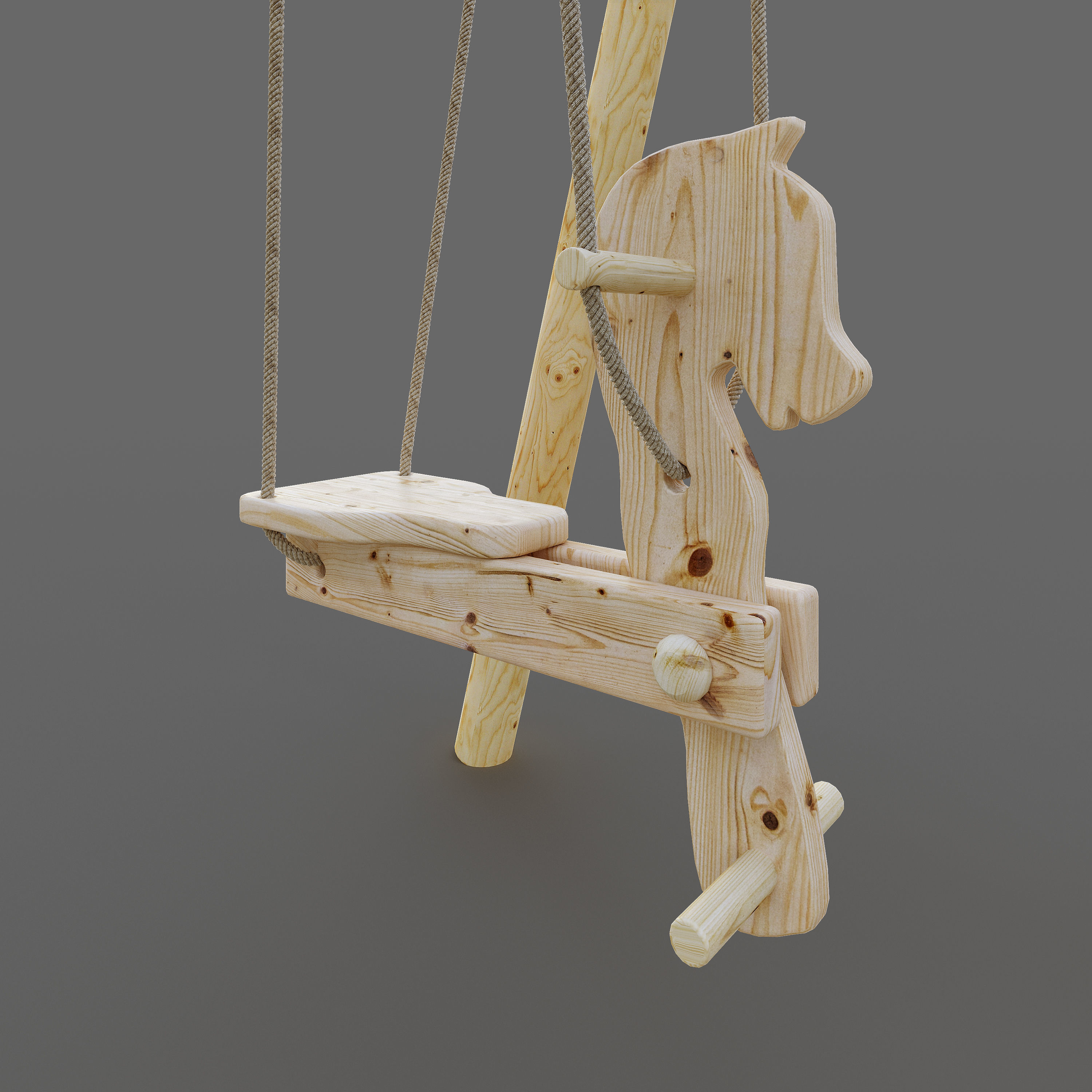 Playground wooden arch 3D model_8