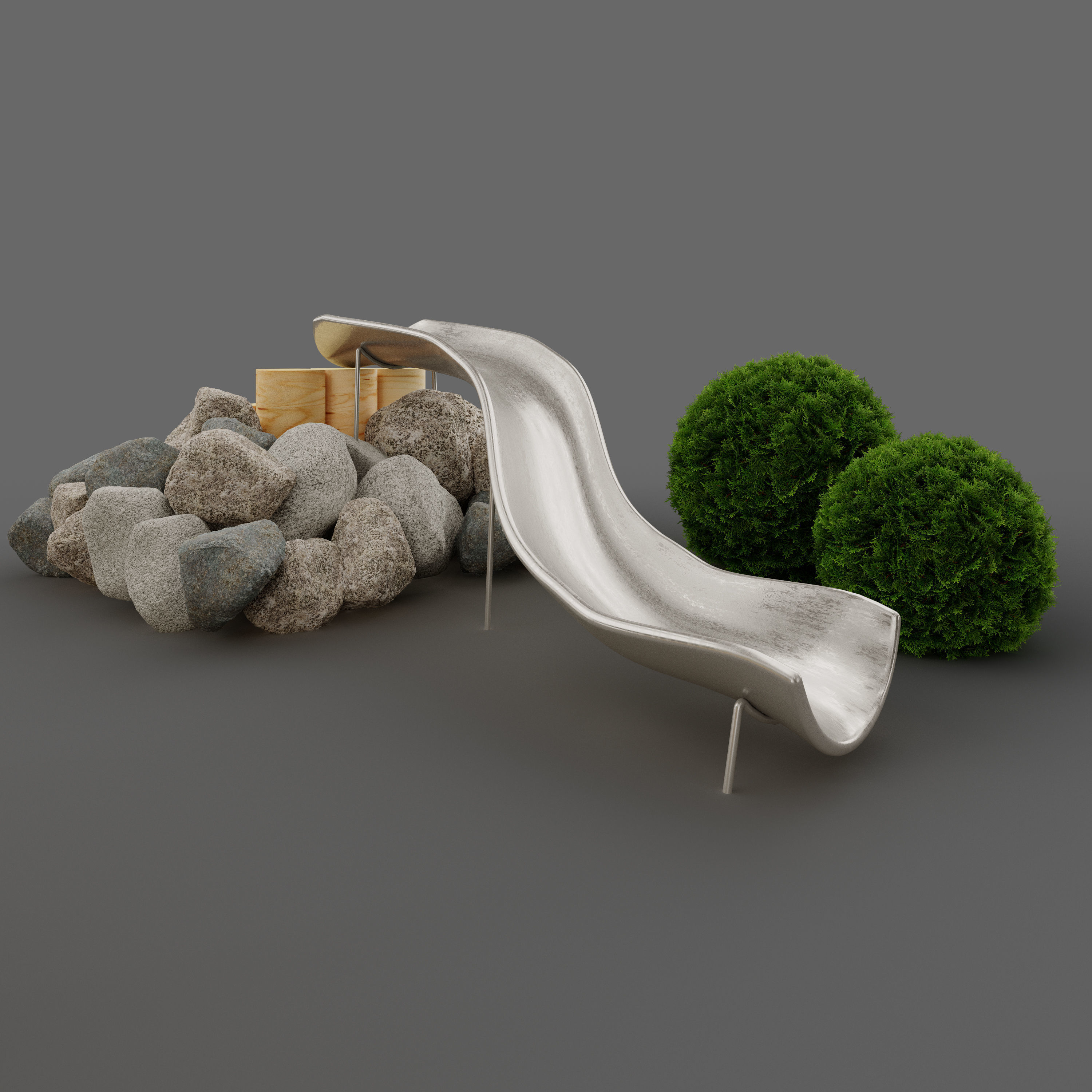 Playground wooden arch 3D model_9