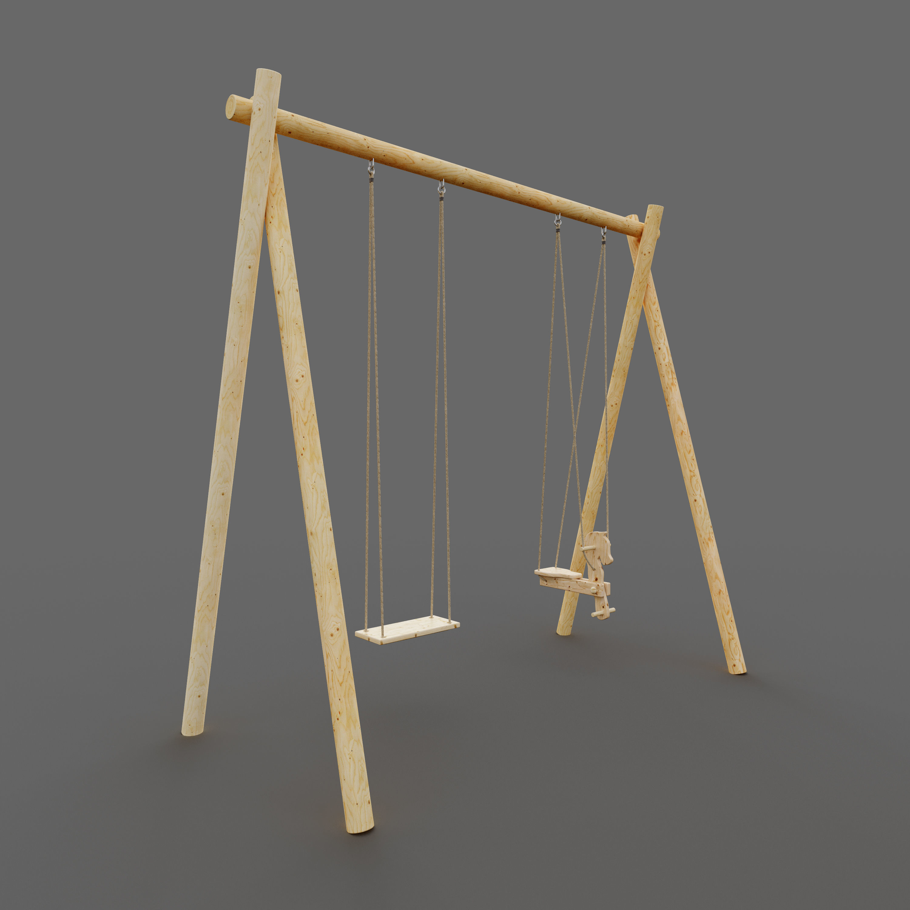 Playground wooden arch 3D model_4