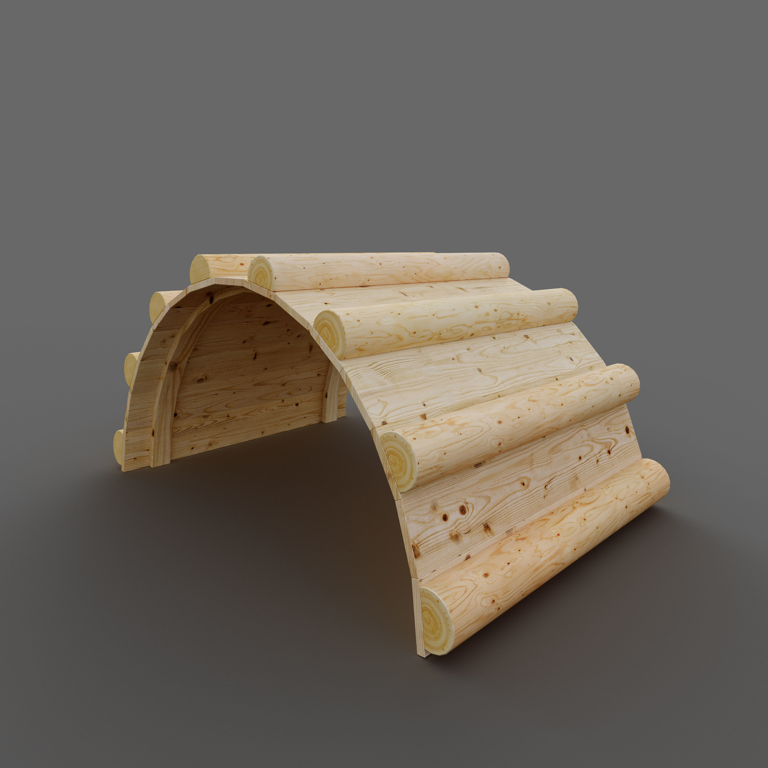 Playground wooden arch 3D model_3
