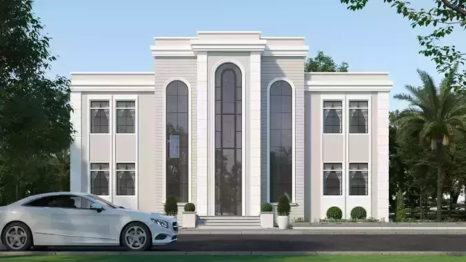 Classic villa corona with 3d grass