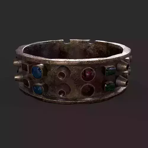 Brass Jeweled Ring  Low-poly 3D model