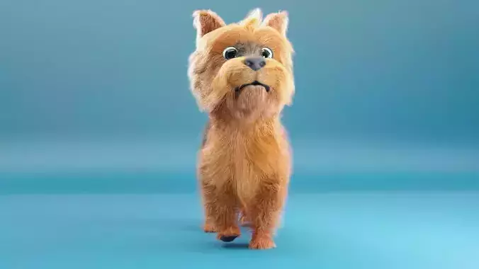 little dog rigged Low-poly 3D model