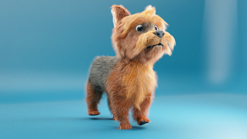 little dog rigged Low-poly 3D model_2