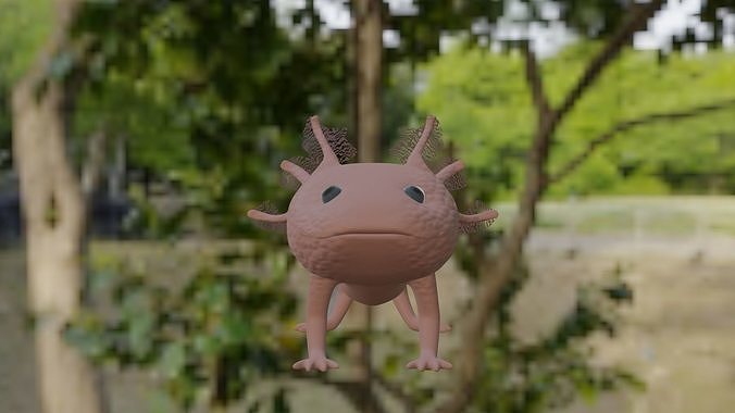 Axolotl  Low-poly 3D model