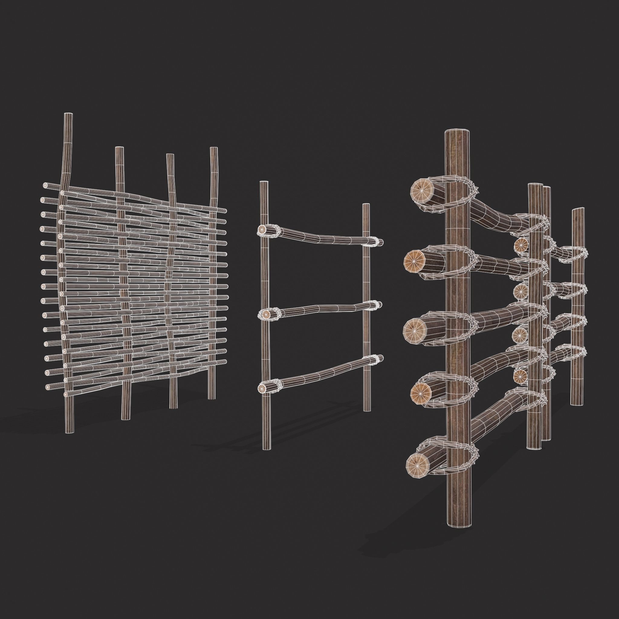 Small Animal Fences Low-poly 3D model_4