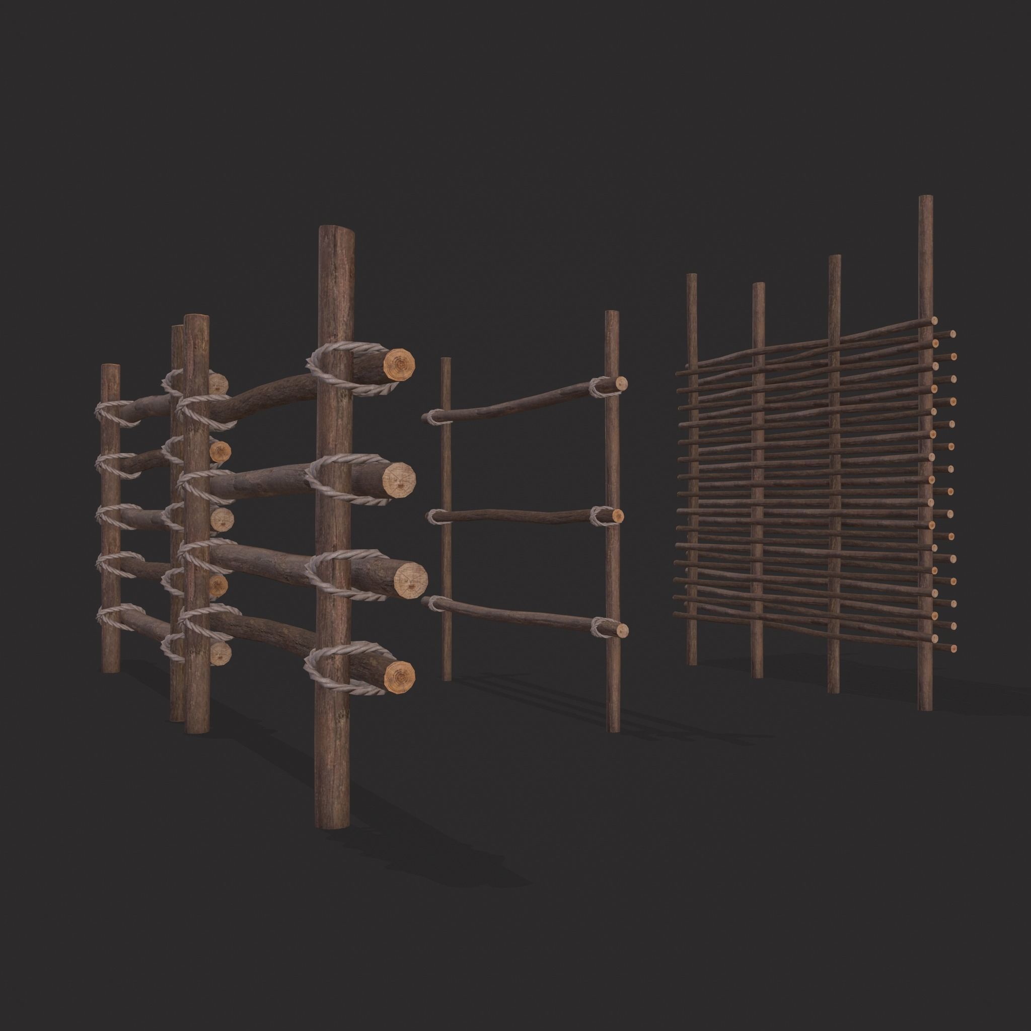 Small Animal Fences Low-poly 3D model_5