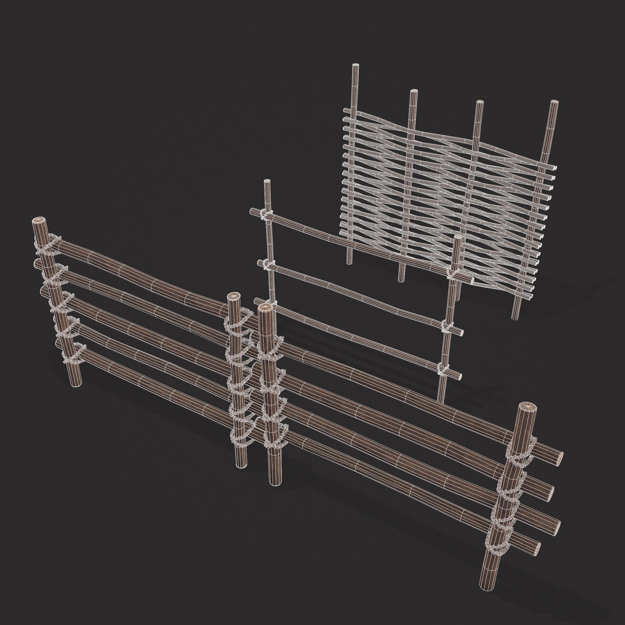 Small Animal Fences Low-poly 3D model_2