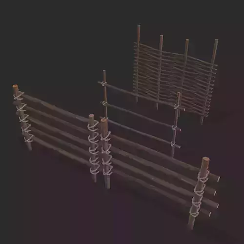 Small Animal Fences Low-poly 3D model