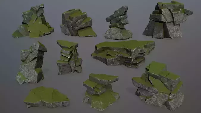 rocks rock formation Low-poly 3D model