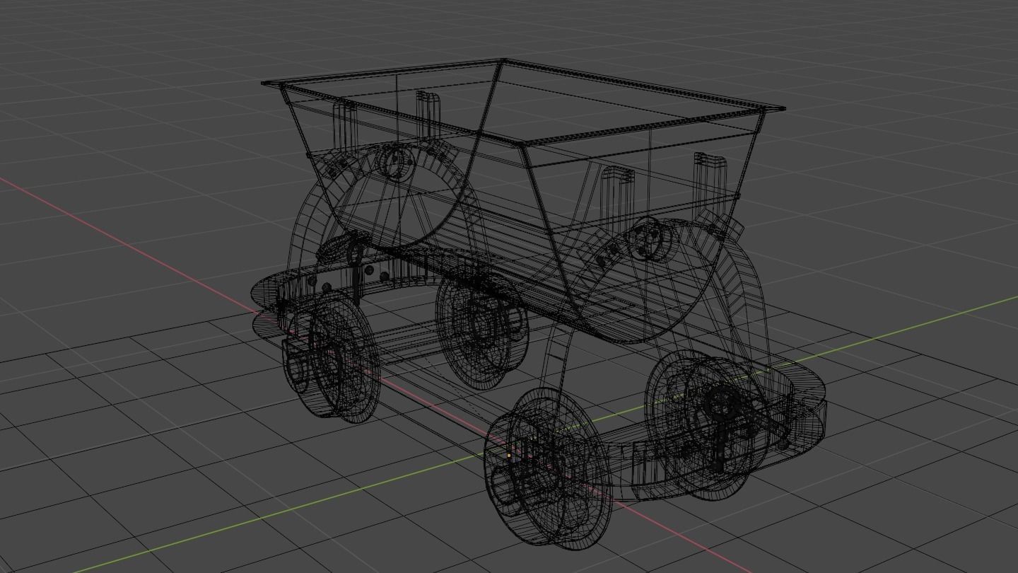 Old Mine Cart Low-poly 3D model_59