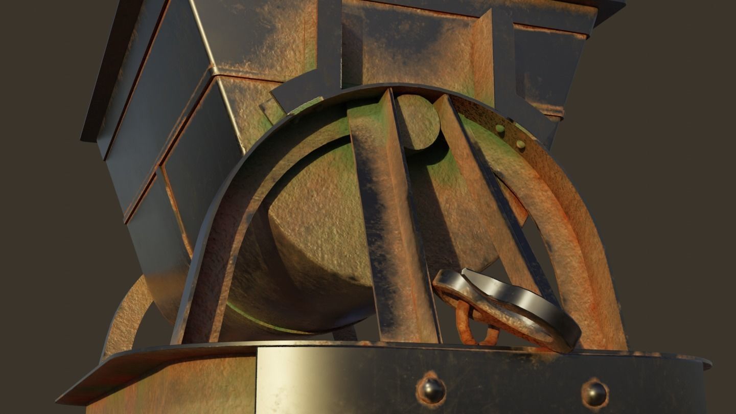 Old Mine Cart Low-poly 3D model_11