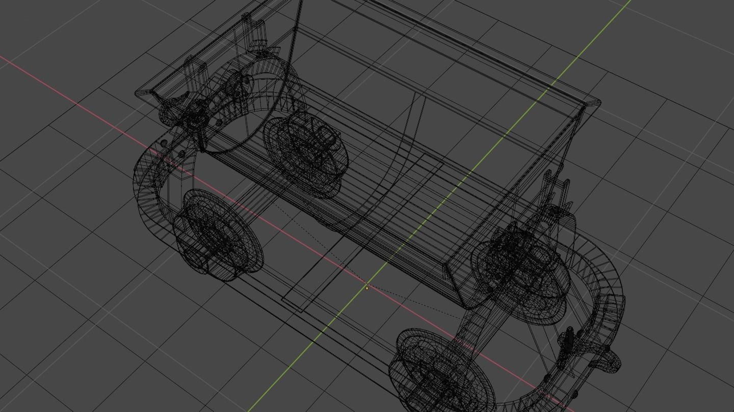 Old Mine Cart Low-poly 3D model_60