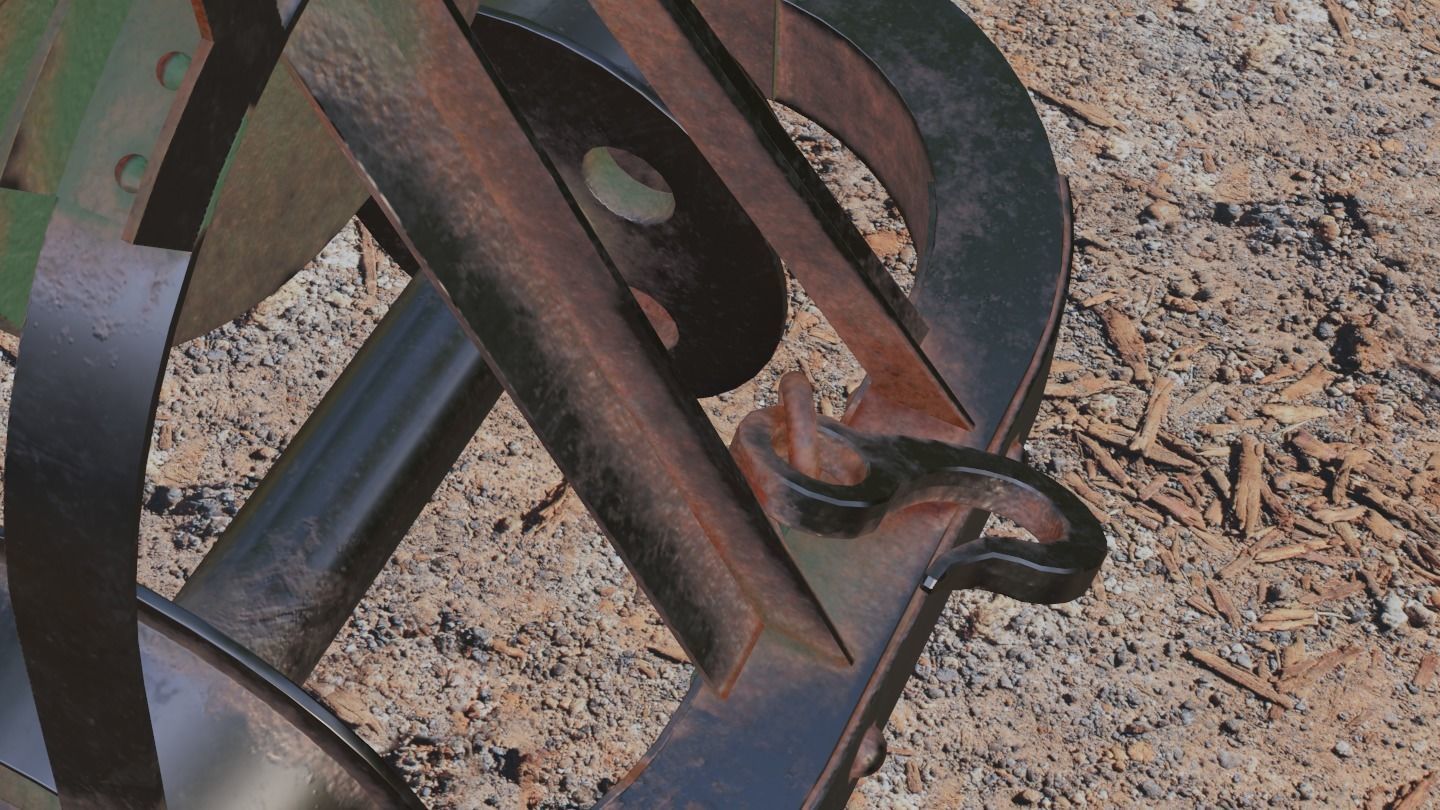Old Mine Cart Low-poly 3D model_35