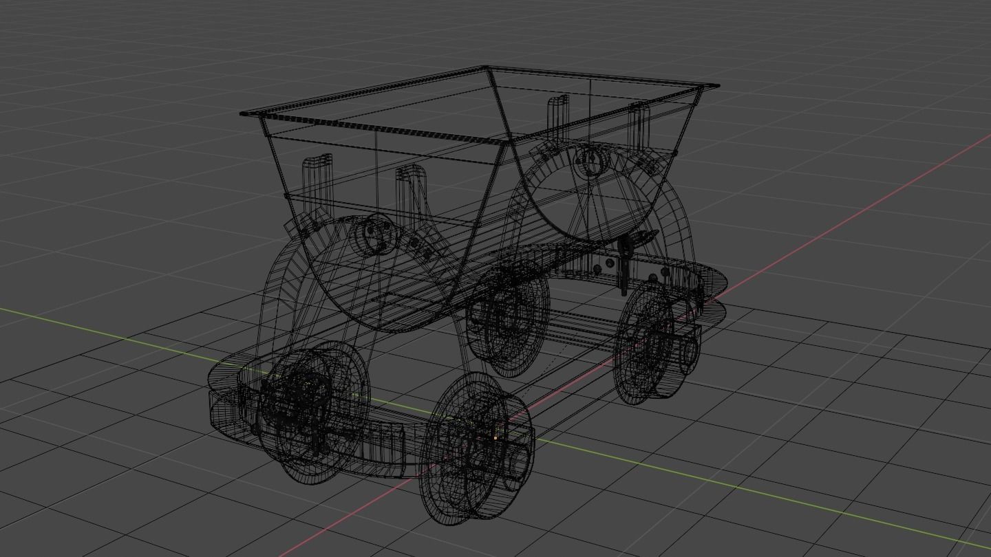 Old Mine Cart Low-poly 3D model_56