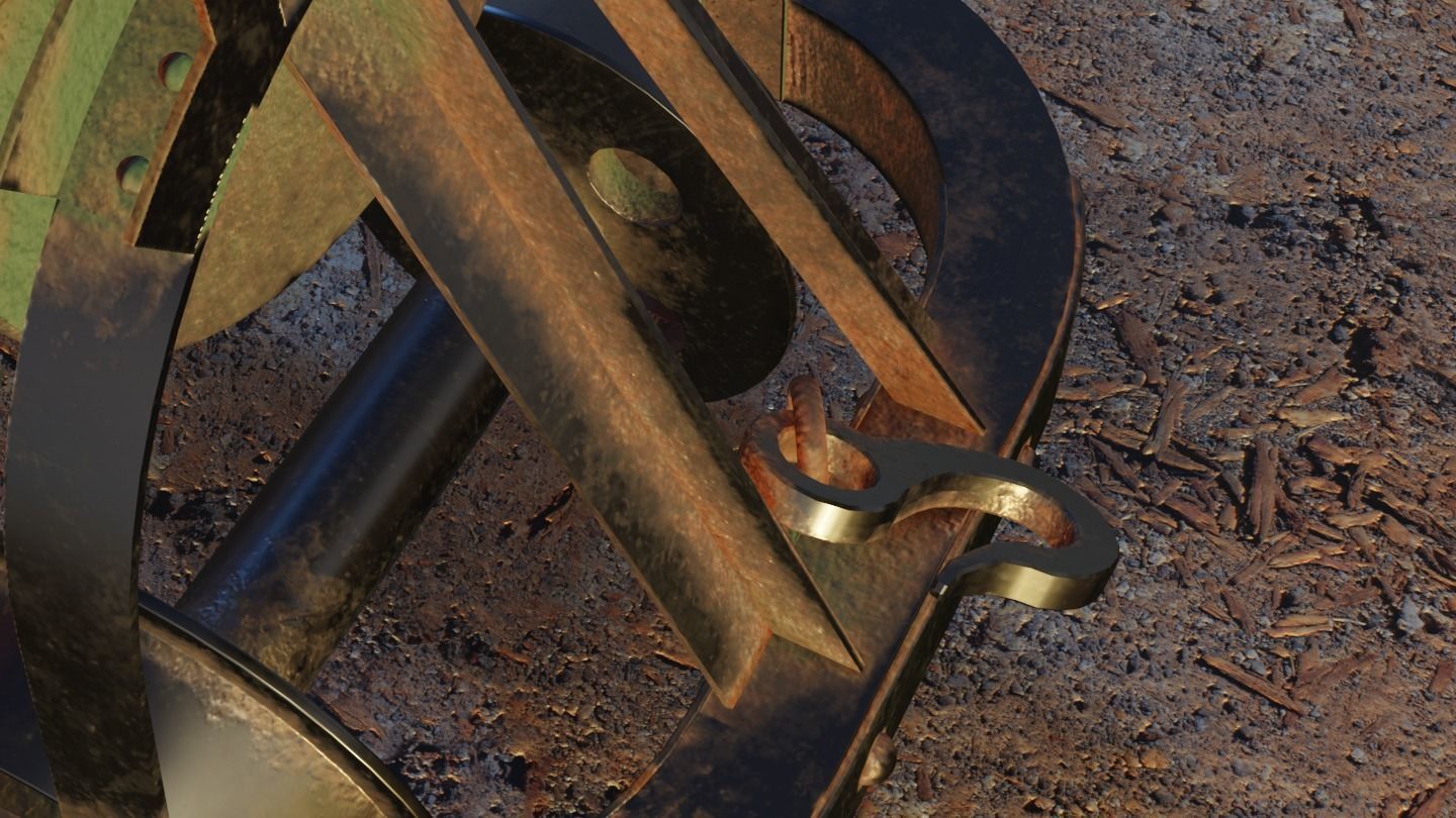 Old Mine Cart Low-poly 3D model_22