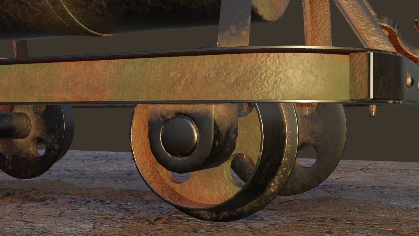 Old Mine Cart Low-poly 3D model_23
