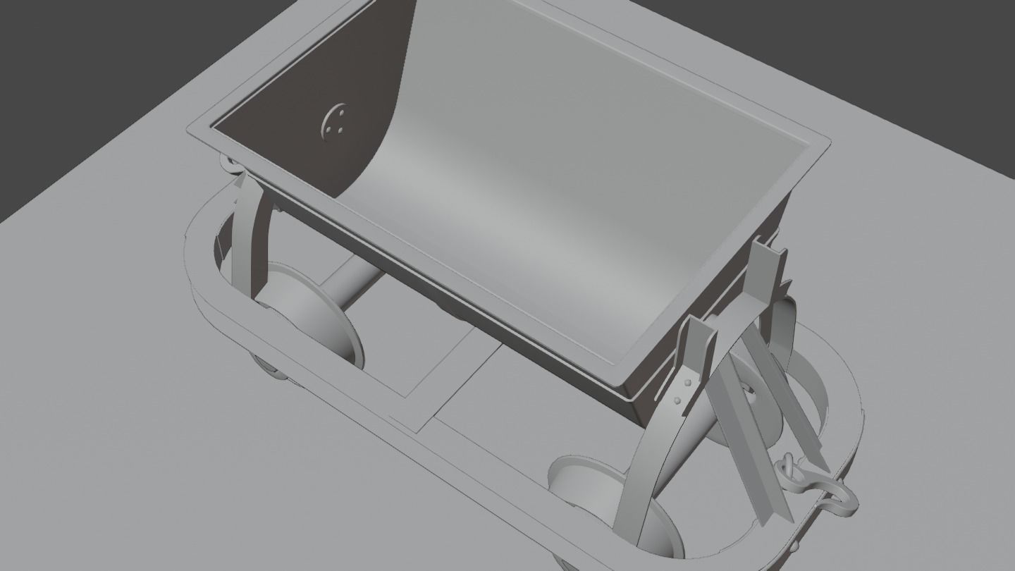 Old Mine Cart Low-poly 3D model_47