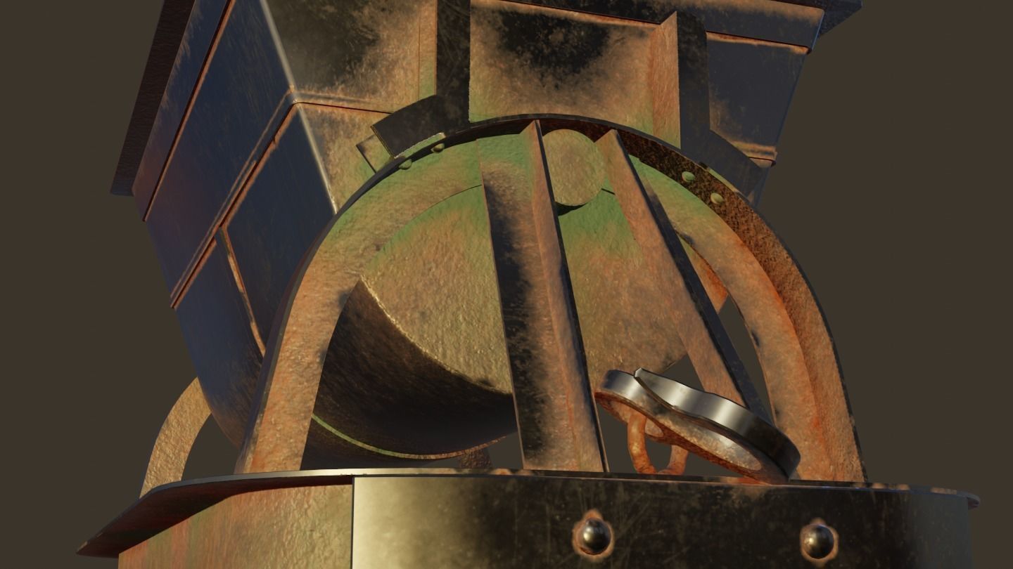 Old Mine Cart Low-poly 3D model_24