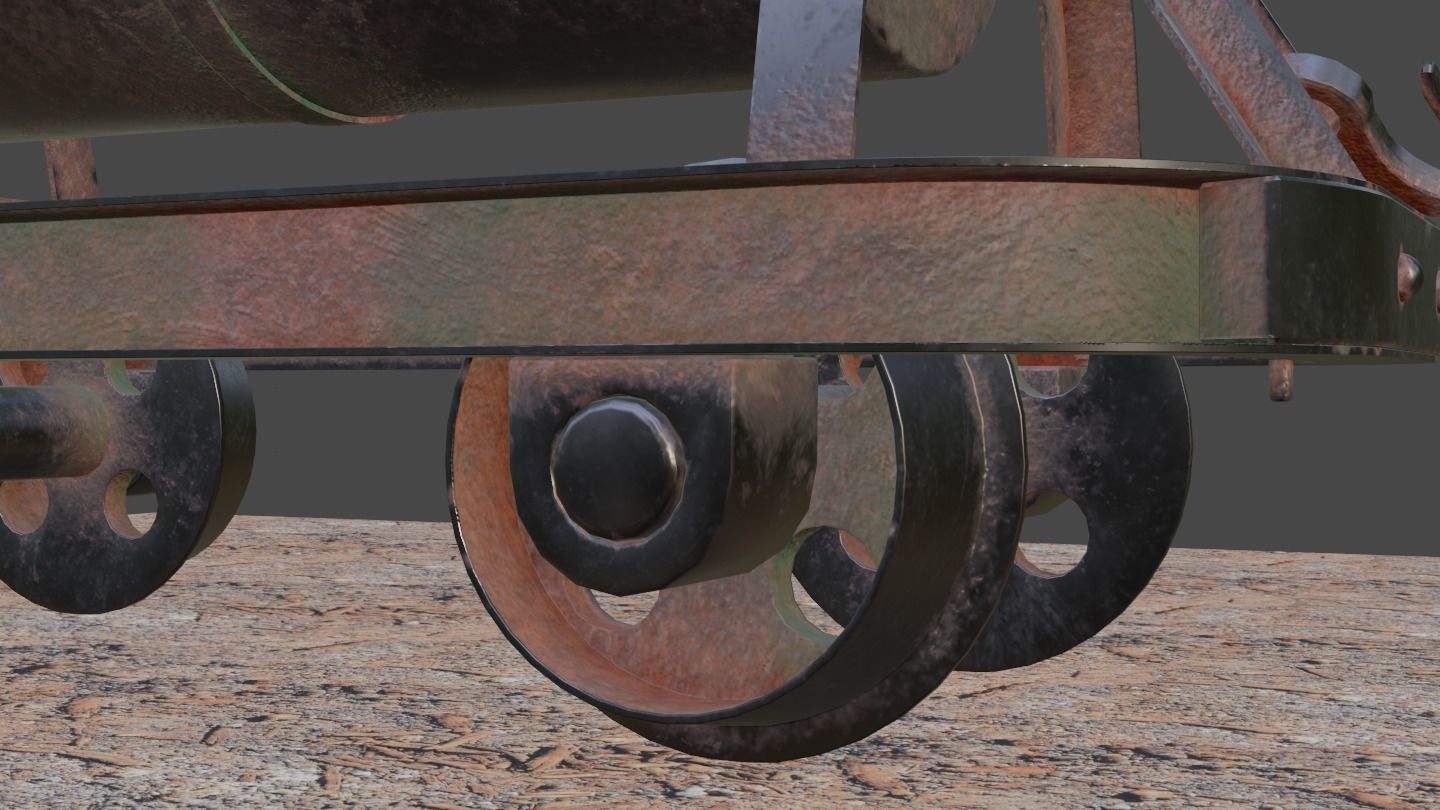 Old Mine Cart Low-poly 3D model_36