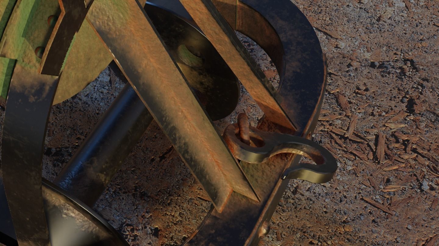 Old Mine Cart Low-poly 3D model_9