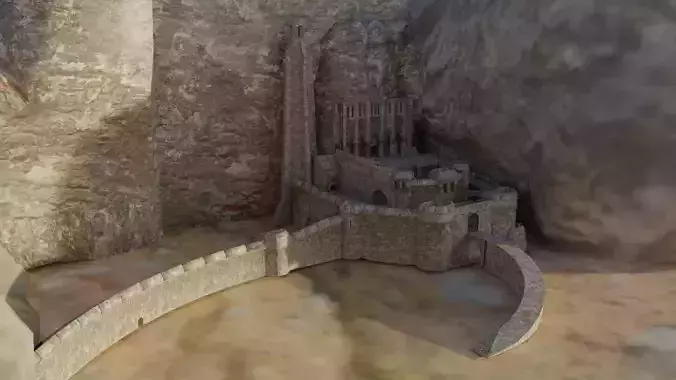 Helms Deep the Lord of the Rings Low-poly 3D model