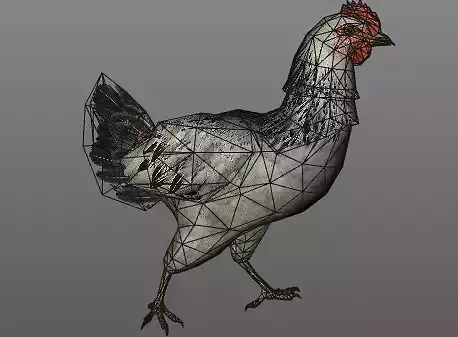 Chicken  with 3 animations Low-poly 3D model