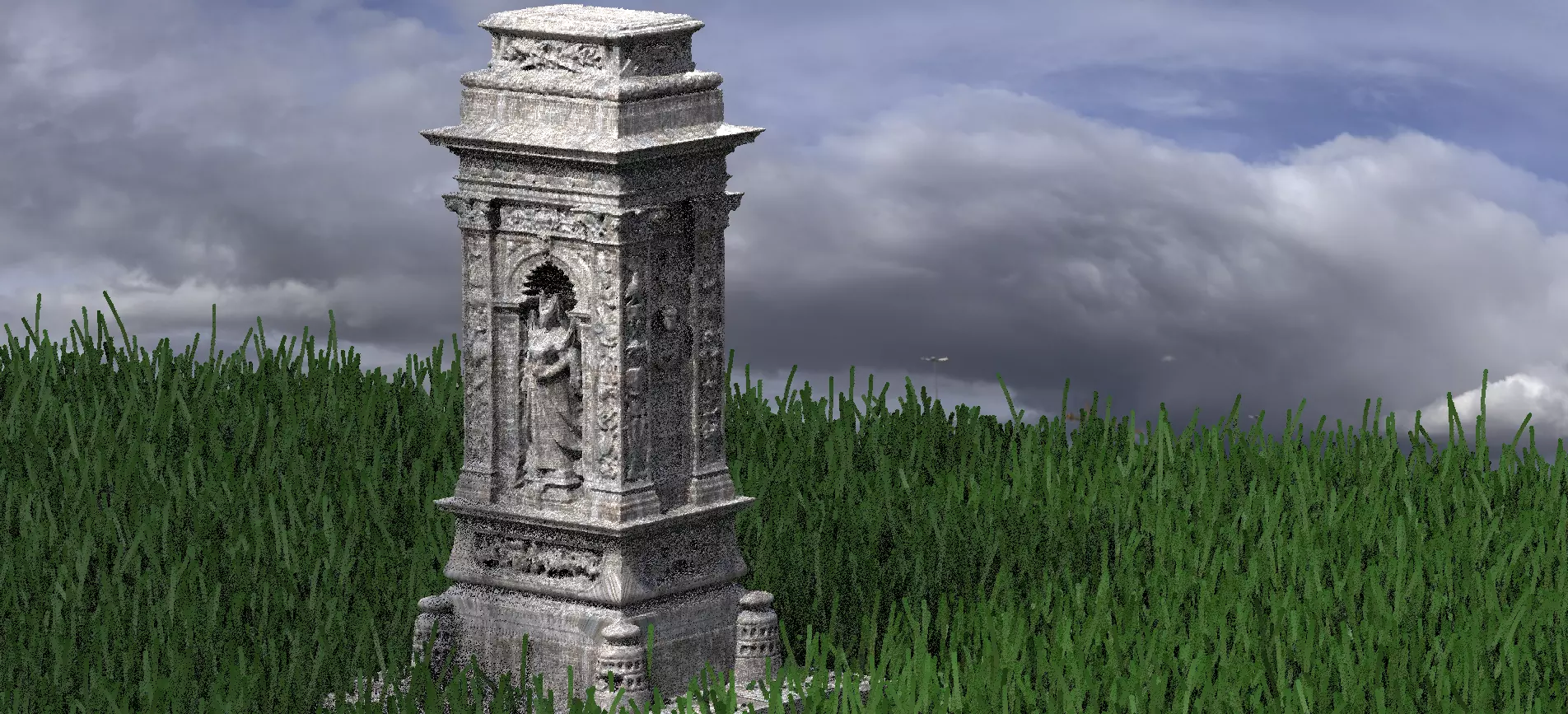 Fantasy Garden Statue 2  3D model_0