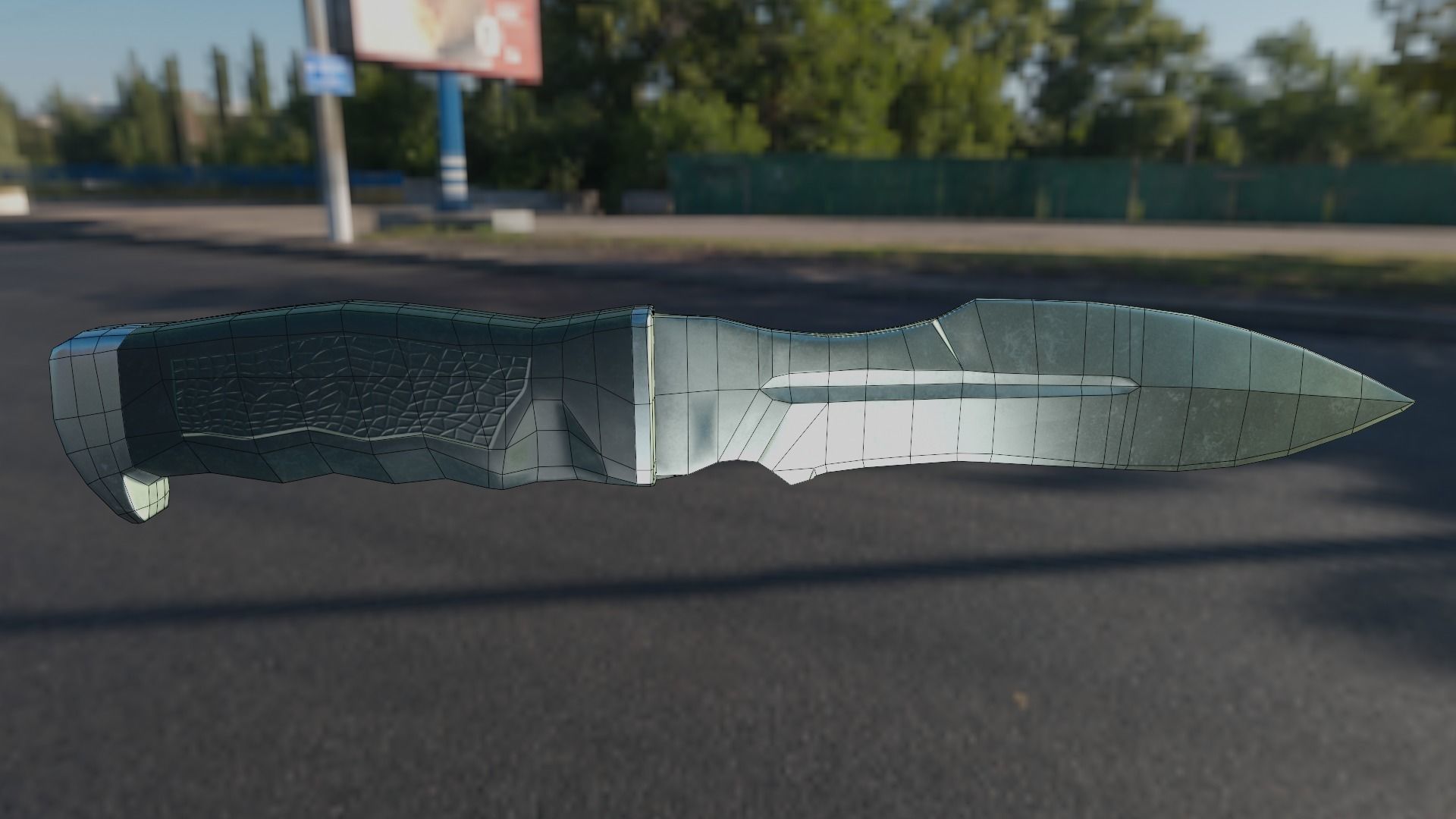 Military Army Knife PBR Low-poly game-ready Low-poly 3D model_4