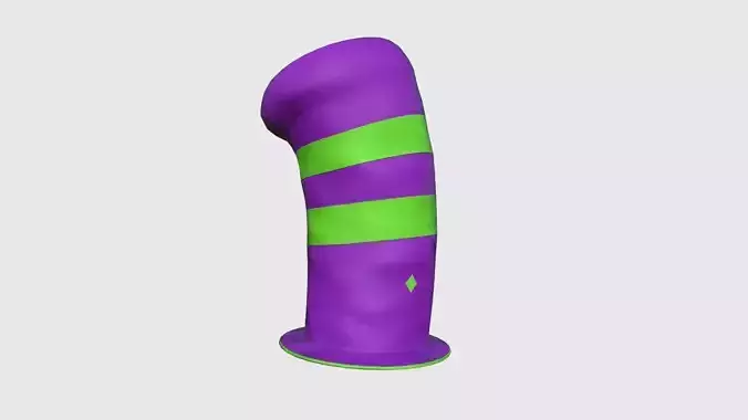 Cartoon Long Hat 01 Purple Green - Character Design Fashion