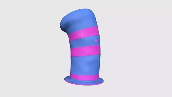 Cartoon Long Hat 04 Blue Pink - Character Design Fashion