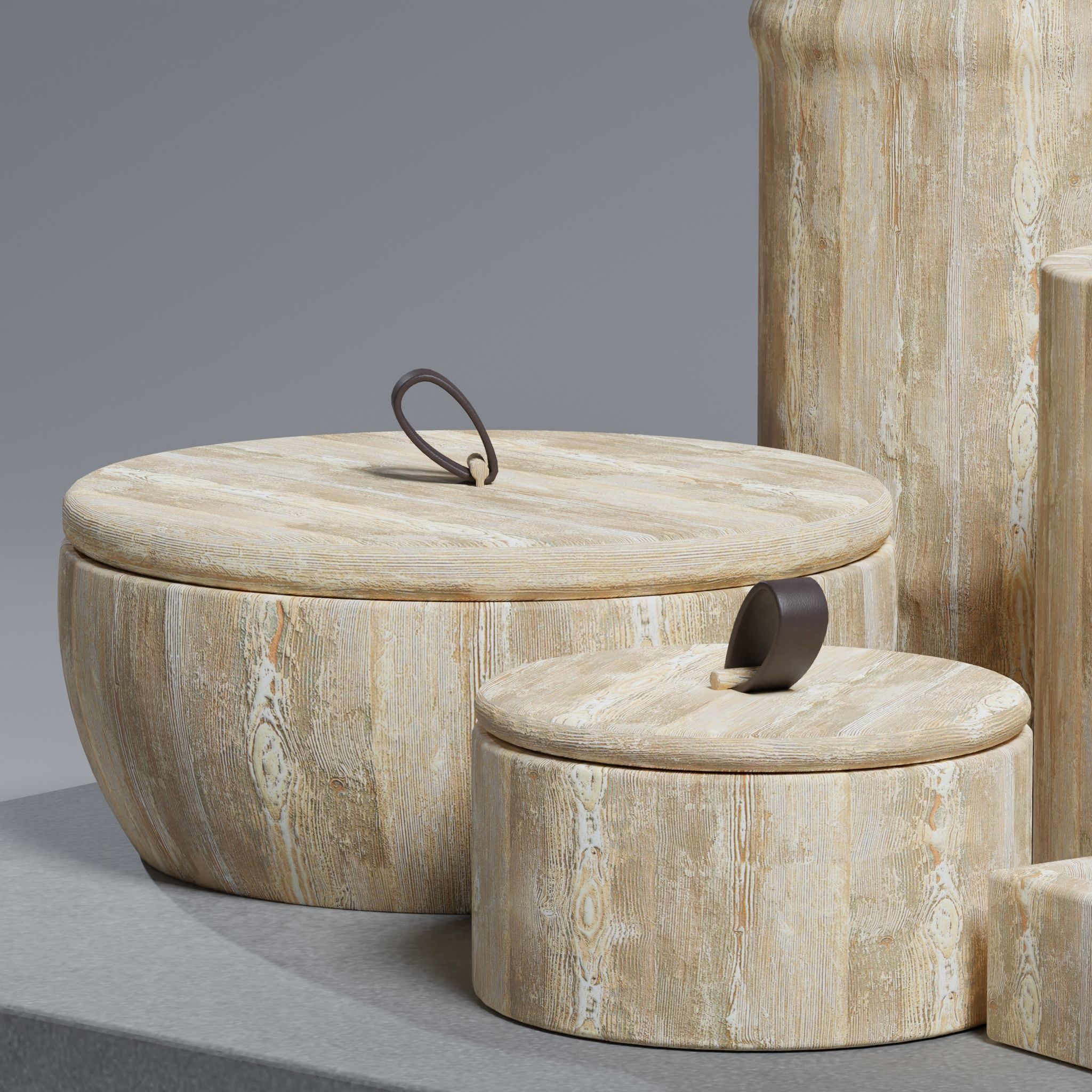 Wooden Bathroom Accessories Decorative Set  3D model_1