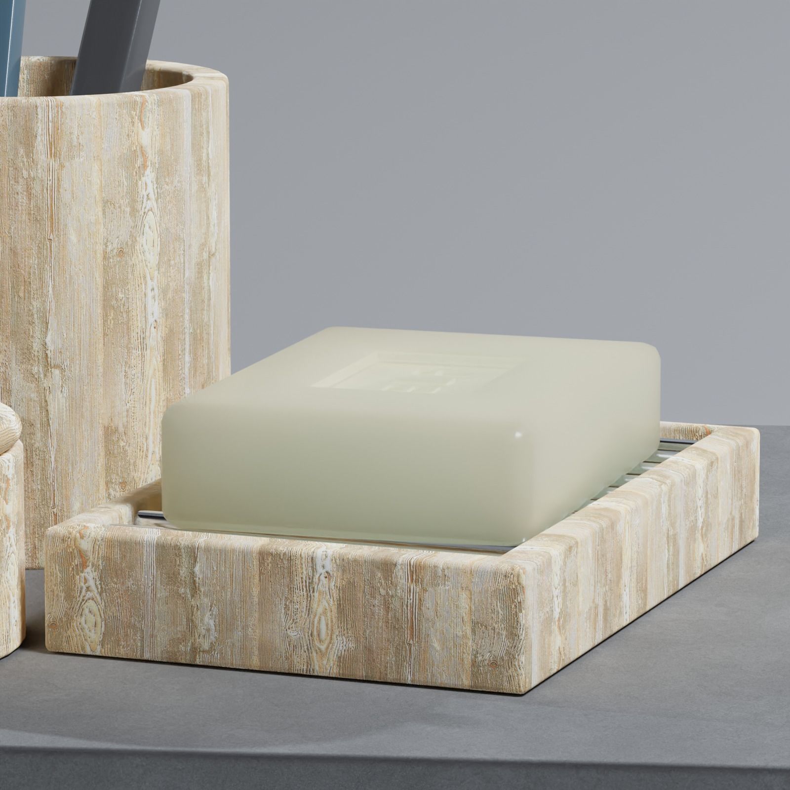 Wooden Bathroom Accessories Decorative Set  3D model_5