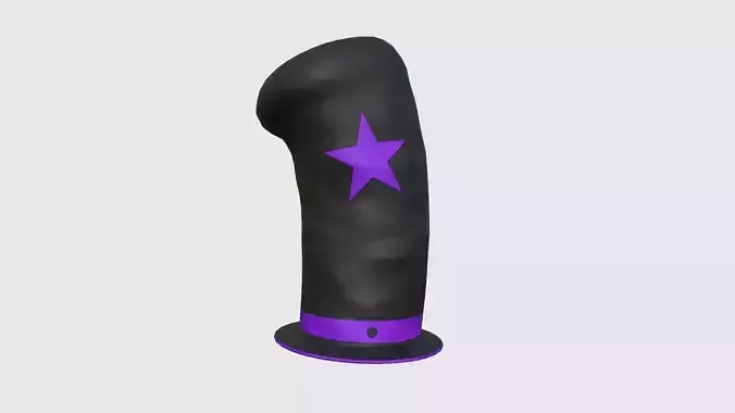 Cartoon Long Hat 06 Black Purple - Character Design Fashion