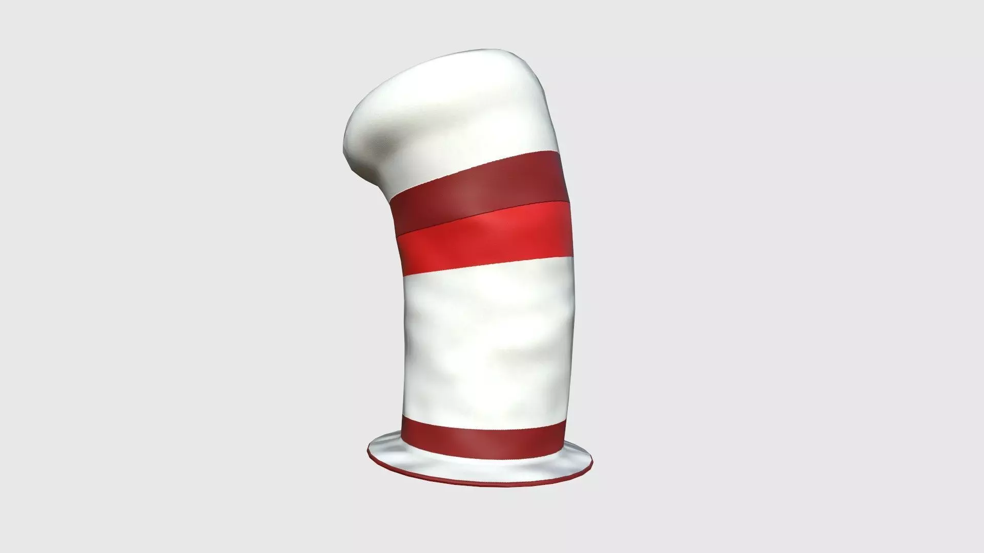 Cartoon Long Hat 07 White Red - Character Design Fashion Low-poly 3D model