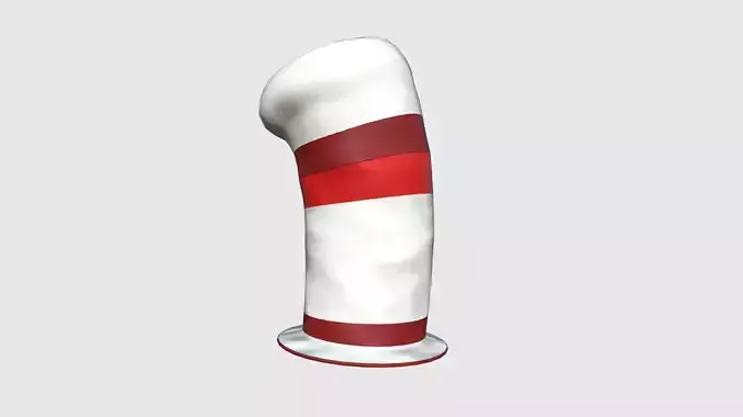 Cartoon Long Hat 07 White Red - Character Design Fashion