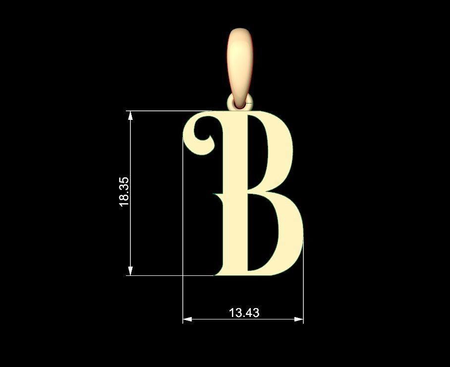 Initial Letters Pendant Abhinaya B 3D print model_4