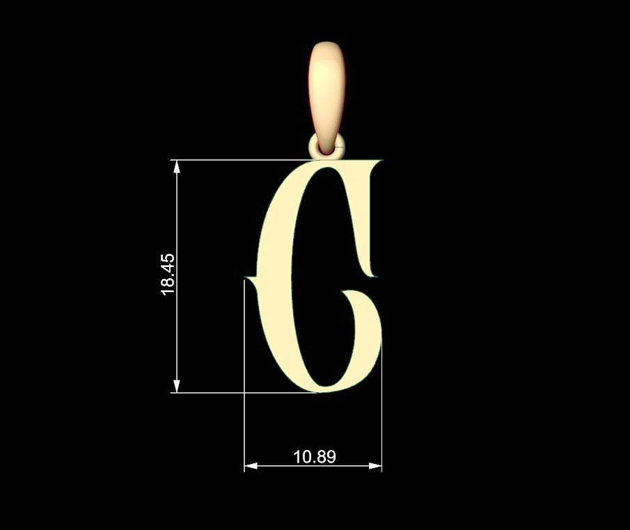 Initial Letters Pendant Abhinaya C 3D print model_4