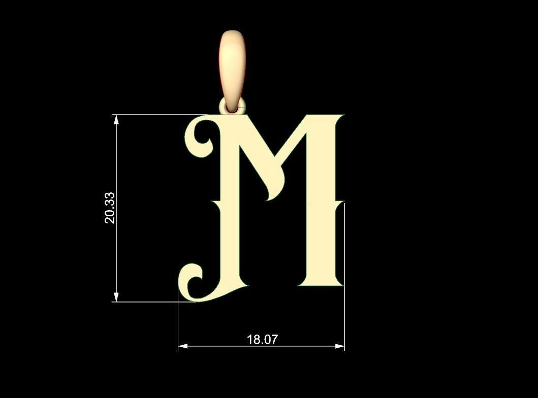 Initial Letters Pendant Abhinaya M 3D print model_4