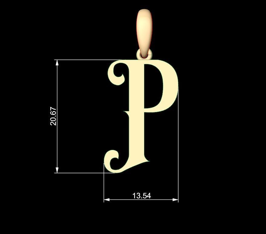 Initial Letters Pendant Abhinaya P 3D print model_4