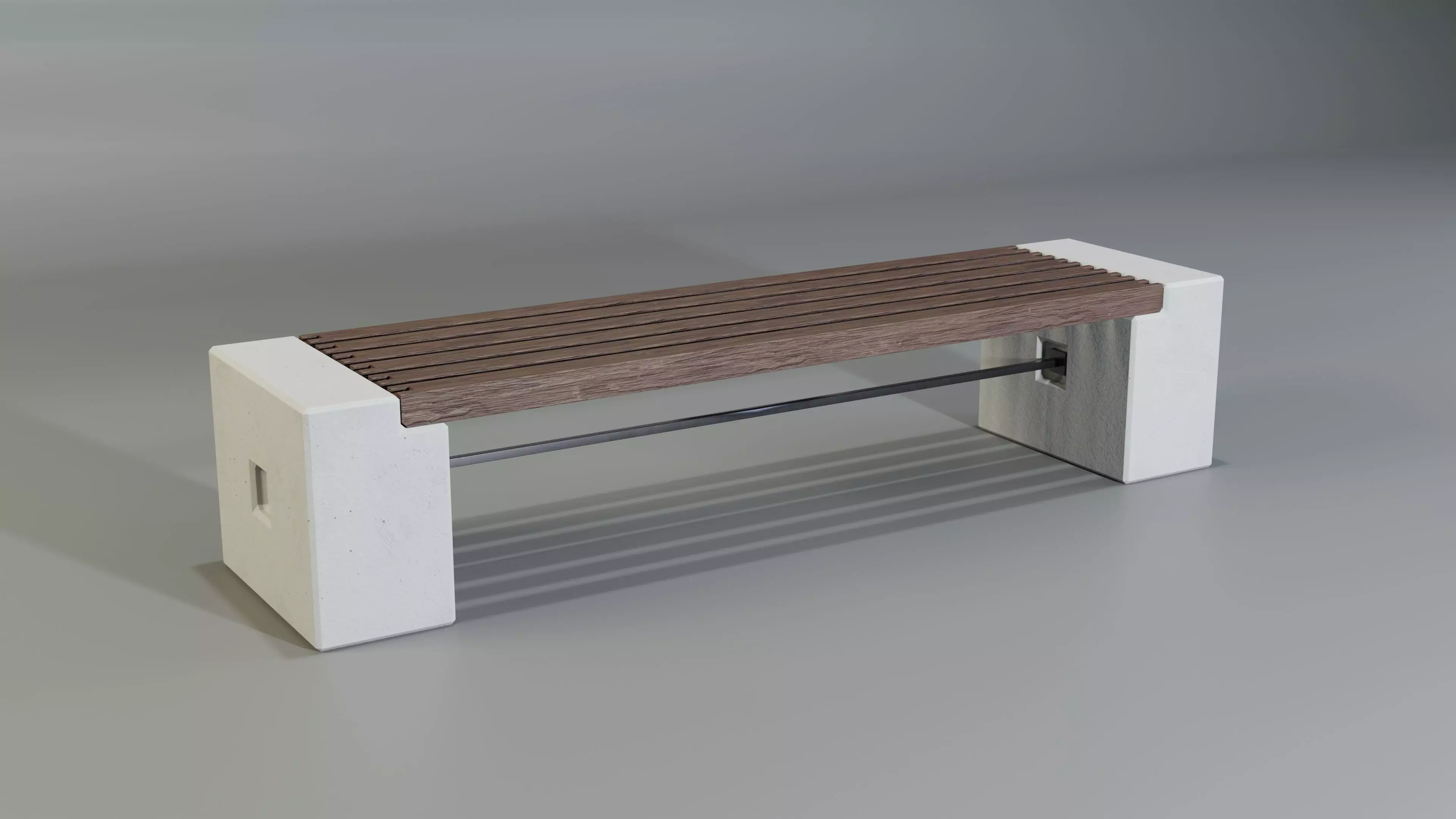 Concrete Bench - Type 3A long 3D model_0